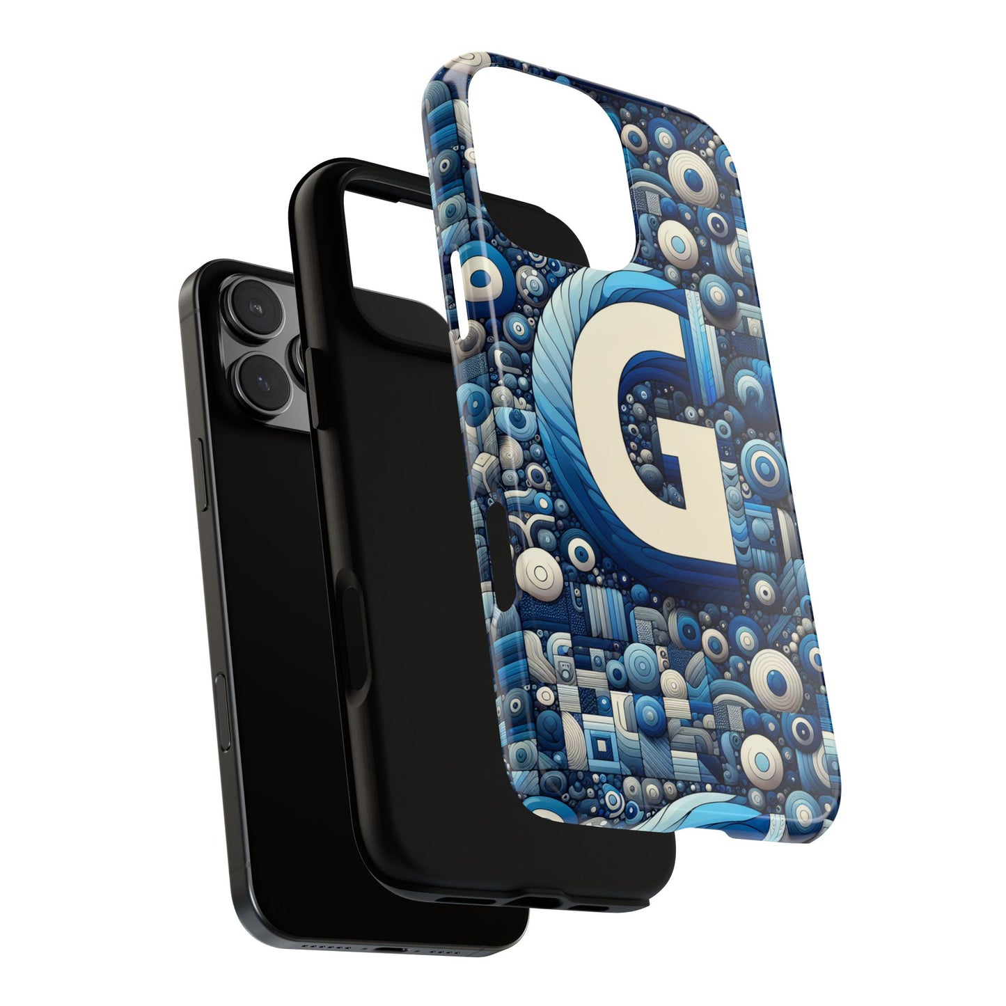 blue alphabet g phone case for iphone and android shockproof protective cover with 3d wrap design and uv protection
