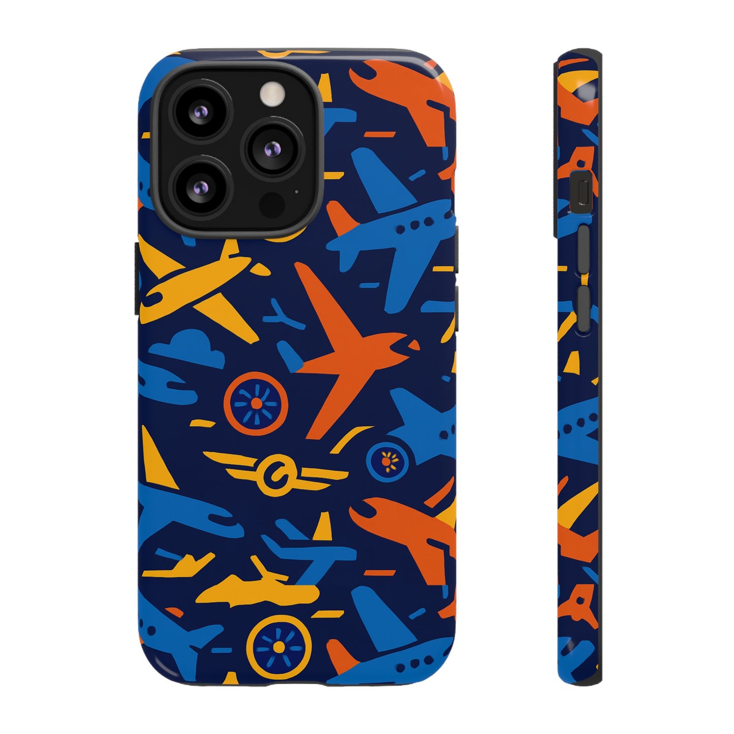 vibrant 3d airplane pattern protective phone case for self-expression and stylish protection compatible with iphone 13, 14, 15 & 16 – all models including pro, pro max & plus