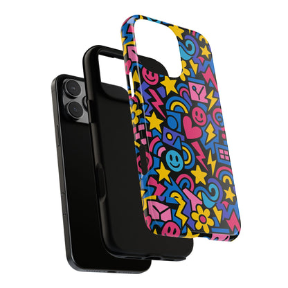 Vibrant Multicolour Cartoon Protective Phone Case – Playful 3D Design for Stylish Protection – Compatible with iPhone 13, 14, 15 & 16 – all models including Pro, Pro Max & Plus