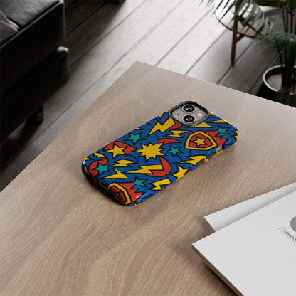 Multicolour Superhero Phone Case with 3D Design for Playful Protection Compatible with iPhone 13, 14, 15 & 16 – all models including Pro, Pro Max & Plus