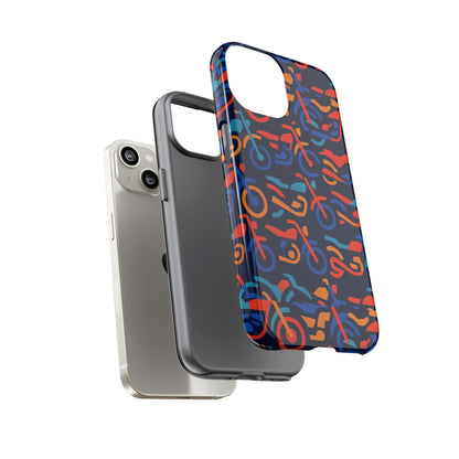 Vibrant 3D Multicolour Motorcycle Pattern Protective Phone Case for Creative Individuals – Stylish Protection Compatible with iPhone 13, 14, 15 & 16 – All Models Including Pro, Pro Max & Plus