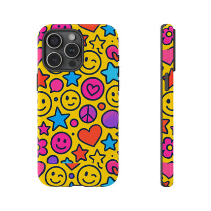 Multicolour Emoji Protective Phone Case with 3D Wrap Design for Stylish Protection and Individual Expression Compatible with iPhone 13, 14, 15 & 16 – all models including Pro, Pro Max & Plus