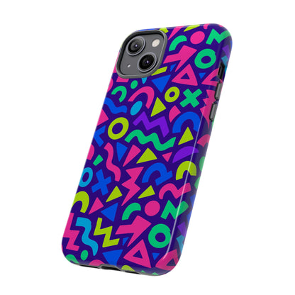 Vibrant Geometric 3D Wrap Protective Phone Case for Men and Women Stylish Accessory Compatible with iPhone 13, 14, 15 & 16 – all models including Pro, Pro Max & Plus