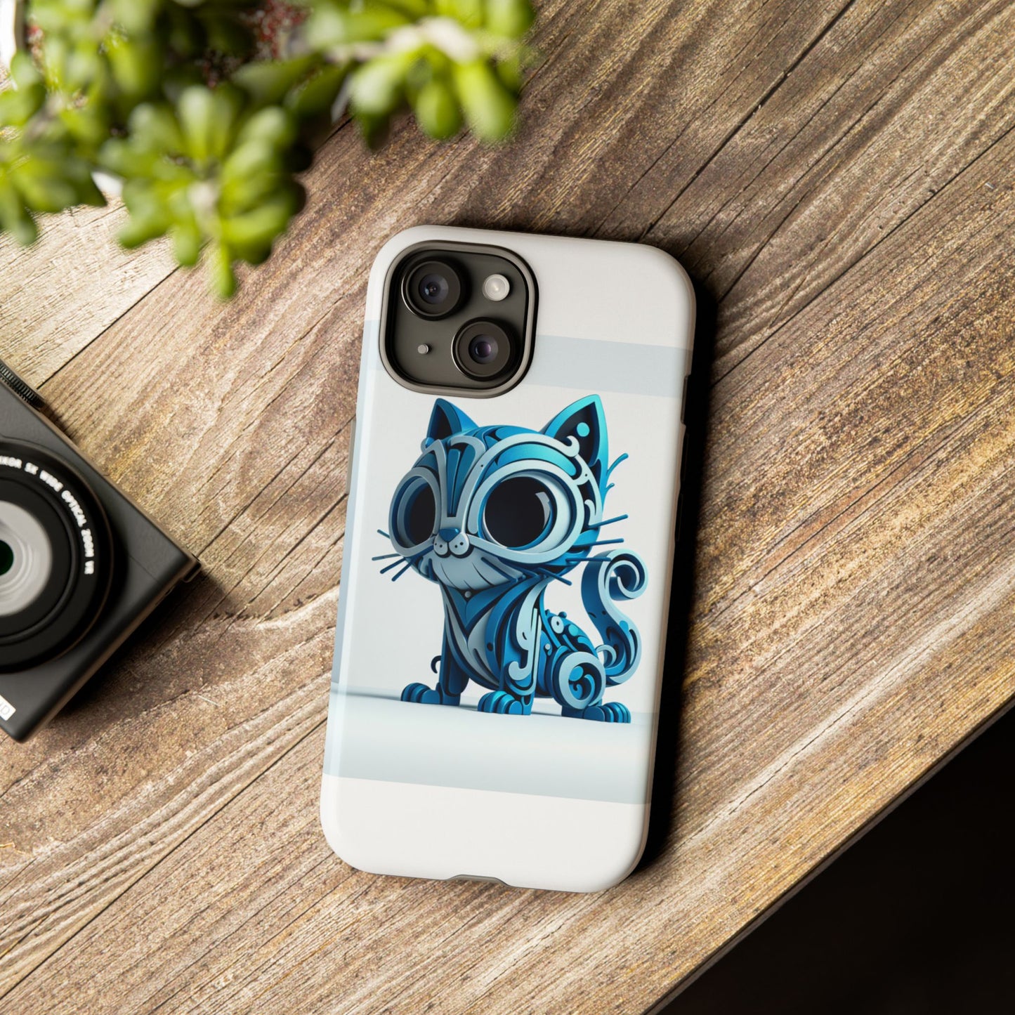 vibrant 3d cat design phone case – playful protection accessory for self-expression – compatible with iphone 13, 14, 15 & 16 – all models including pro, pro max & plus