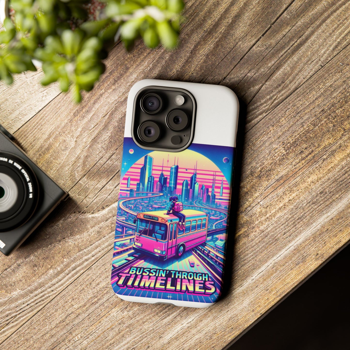 bussin through timelines protective phone case for anime lovers, durable 3d wrap design, shock absorbent tpu silicone, uv protected, stylish accessory for smartphones