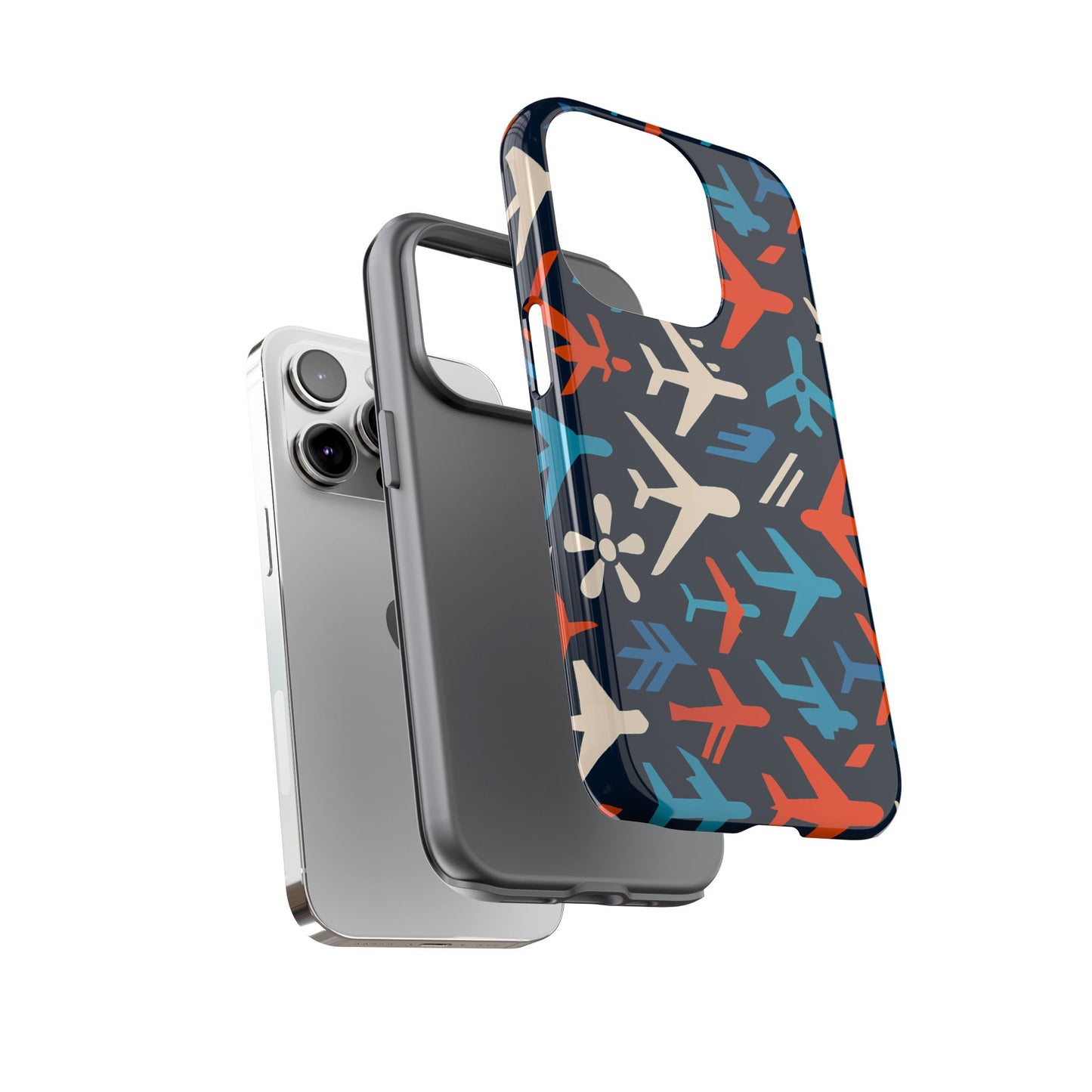 vibrant aviation themed protective phone case with 3d wrap design – unique style and durable protection – compatible with iphone 13, 14, 15 & 16 – all models including pro, pro max & plus