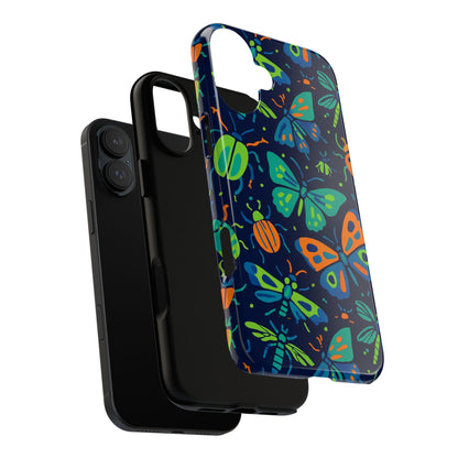 Vibrant Insect Pattern Protective Phone Case for Stylish Protection – Multicolour 3D Design Compatible with iPhone 13, 14, 15 & 16 – all models including Pro, Pro Max & Plus