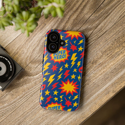 Vibrant 3D Superhero Phone Case – Colourful Retro Design for Kids and Adults – Stylish Protection Compatible with iPhone 13, 14, 15 & 16 – All Models Including Pro, Pro Max & Plus