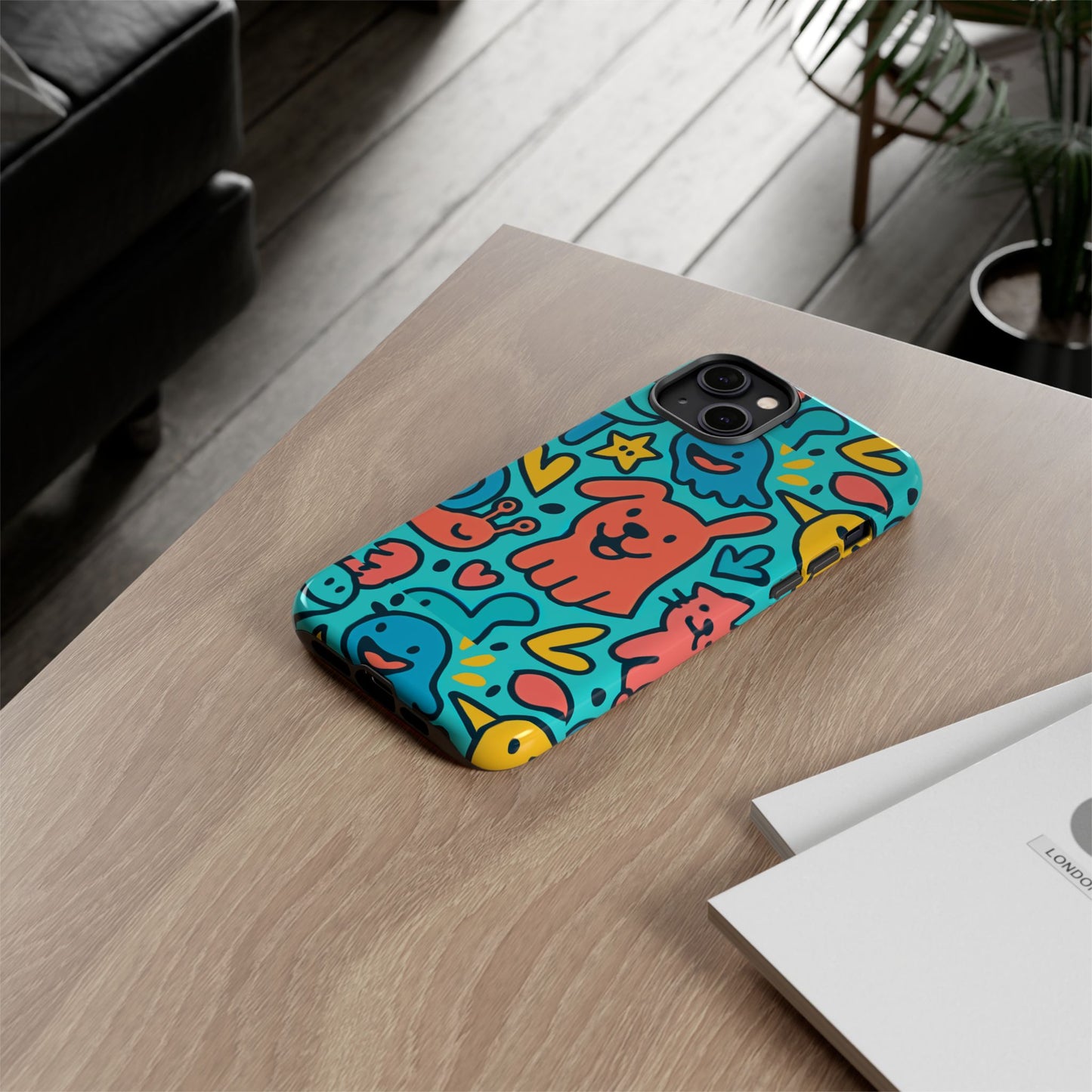vibrant colourful protective phone case with fun animal cartoon design – stylish protection for kids and adults compatible with iphone 13, 14, 15 & 16 – all models including pro, pro max & plus