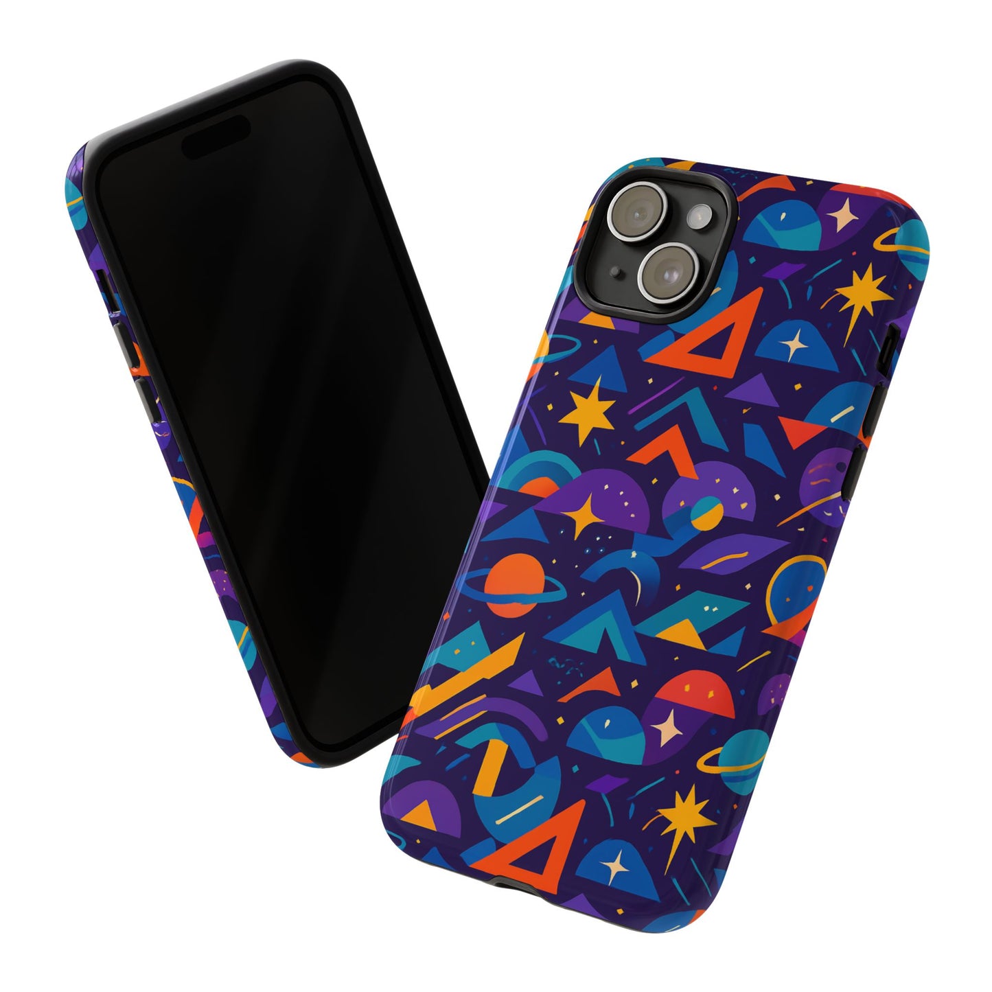 vibrant geometric 3d wrap protective phone case for unique accessories lovers compatible with iphone 13, 14, 15 & 16 – all models including pro, pro max & plus