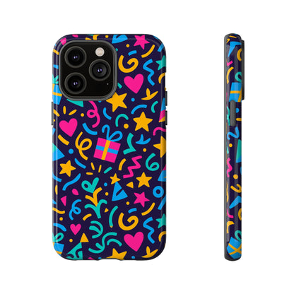 Vibrant Multicolour Retro Phone Case with Fun 3D Design for Stylish Protection and Unique Expression Compatible with iPhone 13, 14, 15 & 16 – all models including Pro, Pro Max & Plus