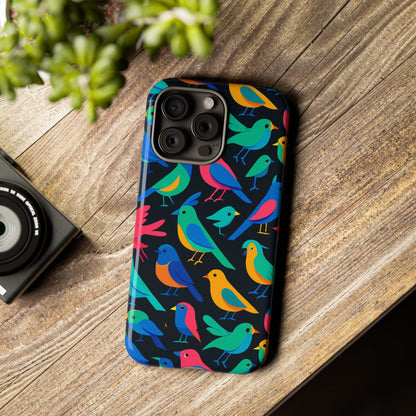 Vibrant Multicolour 3D Bird Print Protective Phone Case for Smart Devices – Unique Accessory for Trendsetters Compatible with iPhone 13, 14, 15 & 16 – All Models Including Pro, Pro Max & Plus