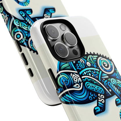 Vibrant 3D Chameleon Phone Case with Blue Design for Stylish Protection Compatible with iPhone 13, 14, 15 & 16 – All Models Including Pro, Pro Max & Plus