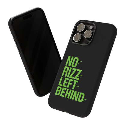 Tough Phone Case - No Rizz Left Behind, Durable Protection, Shock Absorbent, Stylish Design, Perfect Gift for Adults, Supports Wireless Charging, UV Protected, Lightweight Accessory