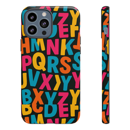 Multicolour 3D Alphabet Wrap Protective Phone Case for Unique Style and Vibrant Protection Compatible with iPhone 13, 14, 15 & 16 – all models including Pro, Pro Max & Plus