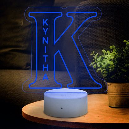 A-Z 26 Letters Led Lamp Custom Name Night Light for Kids, Colour Changing Acrylic Night Light, Personalised Bedroom Decor, Gift for Him or Her