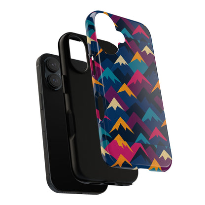 Multicolour Mountain Geometric Protective Phone Case – Stylish Accessory for Unique Self-Expression Compatible with iPhone 13, 14, 15 & 16 – all models including Pro, Pro Max & Plus