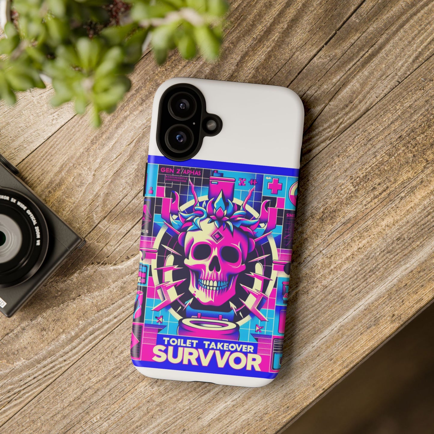 toilet takeover survivor 3d wrap protective phone case for anime and comic fans, shock absorbing tpu silicone, uv protected, stylish design, gift for birthdays and holidays