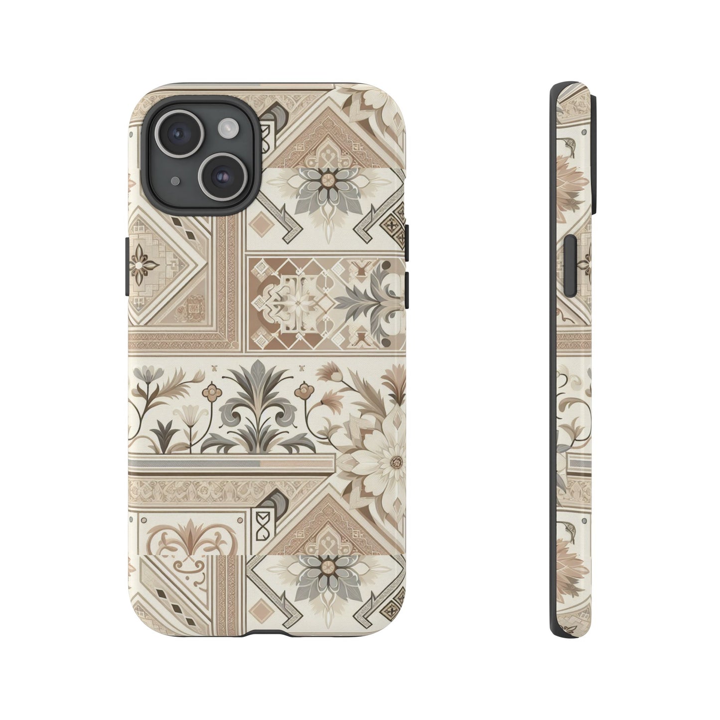 pattern image 5 vibrant 3d phone case for anime and comic fans with ornate tile design, stylish protective cover, suitable for all iphone models including pro max