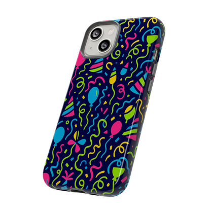 Vibrant 3D Wrap Protective Phone Case with Multicolour Party Design for Playful Smartphone Accessories Compatible with iPhone 13, 14, 15 & 16 – all models including Pro, Pro Max & Plus