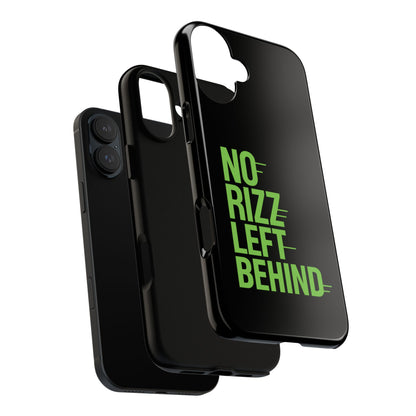 Tough Phone Case - No Rizz Left Behind, Durable Protection, Shock Absorbent, Stylish Design, Perfect Gift for Adults, Supports Wireless Charging, UV Protected, Lightweight Accessory