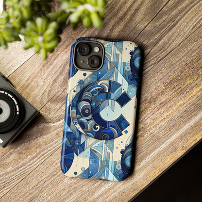 Blue Alphabet C Phone Case for Smartphone Protection with 3D Wrap Design, Shock Absorption, UV Protection, Durable Silicone Material, Suitable for Tech Enthusiasts and Individuality Seekers