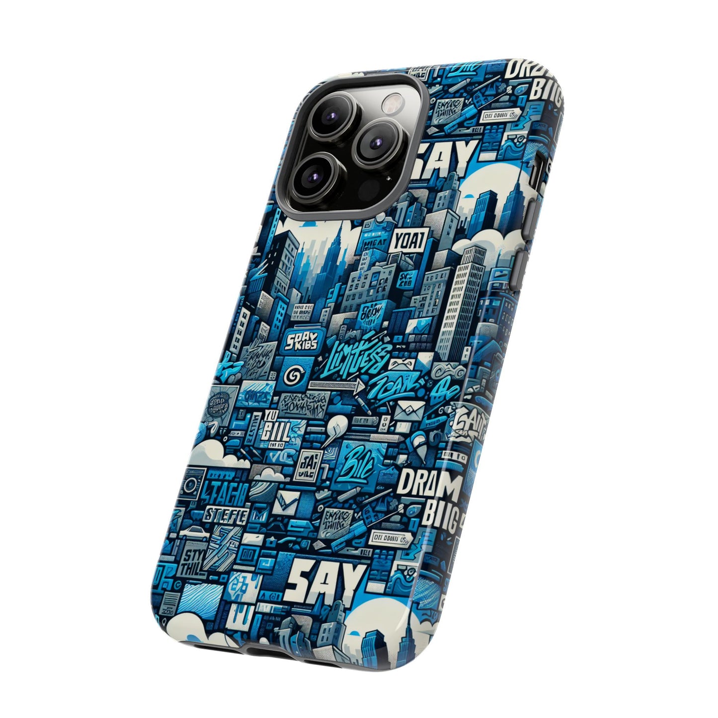 blue pattern image 25 phone case for men women slim shockproof protective cover with 3d wrap design and uv resistance
