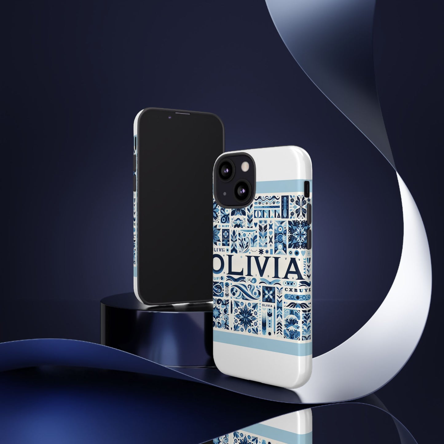 vibrant 3d wrap protective phone case in blue floral design for stylish protection compatible with iphone 13, 14, 15 & 16 – all models including pro, pro max & plus
