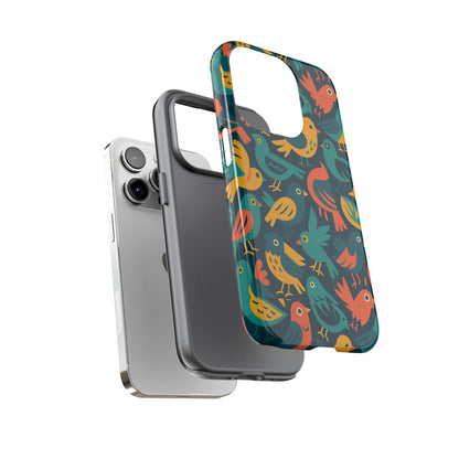 Multicolour Bird Pattern 3D Wrap Protective Phone Case – Vibrant Accessory for Self-Expression Compatible with iPhone 13, 14, 15 & 16 – all models including Pro, Pro Max & Plus