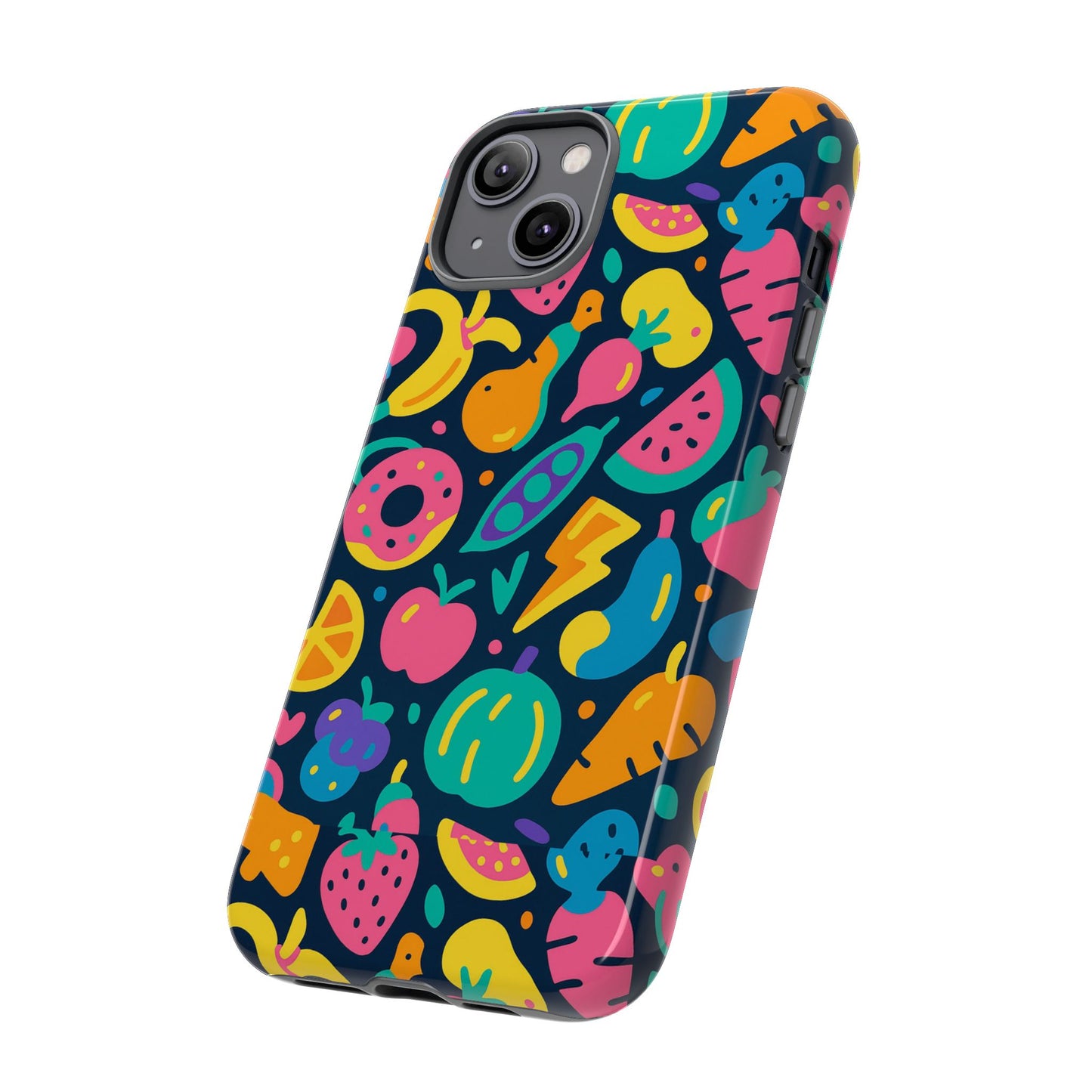 vibrant 3d fruit pattern protective phone case colourful accessory for stylish individuals compatible with iphone 13, 14, 15 & 16 – all models including pro, pro max & plus