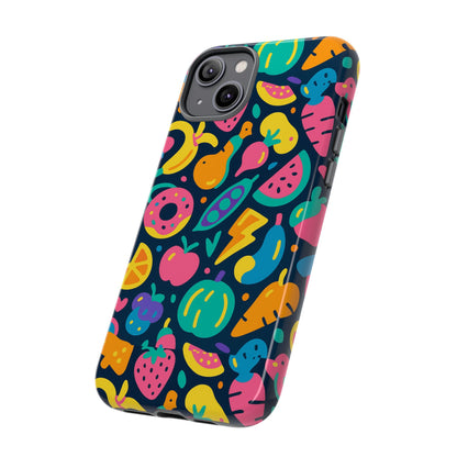 Vibrant 3D Fruit Pattern Protective Phone Case Colourful Accessory for Stylish Individuals Compatible with iPhone 13, 14, 15 & 16 – all models including Pro, Pro Max & Plus