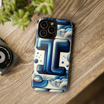 Blue Alphabet T Phone Case with 3D Wrap Design for Kids and Teens Shockproof TPU Cover with Vivid Colours and Anime-Inspired Graphics