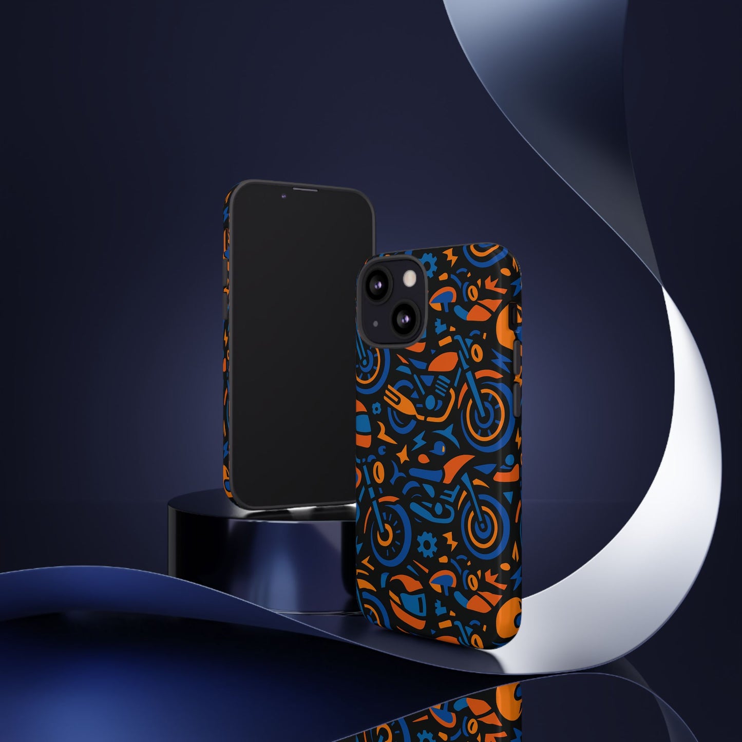 vibrant motorcycle phone case in multicolour design for stylish protection compatible with iphone 13, 14, 15 & 16 – all models including pro, pro max & plus