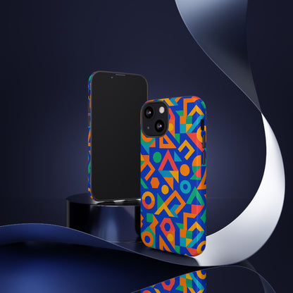 Multicolour Geometric 3D Wrap Protective Phone Case – Vibrant Accessory for Creative Individuals Compatible with iPhone 13, 14, 15 & 16 – all models including Pro, Pro Max & Plus