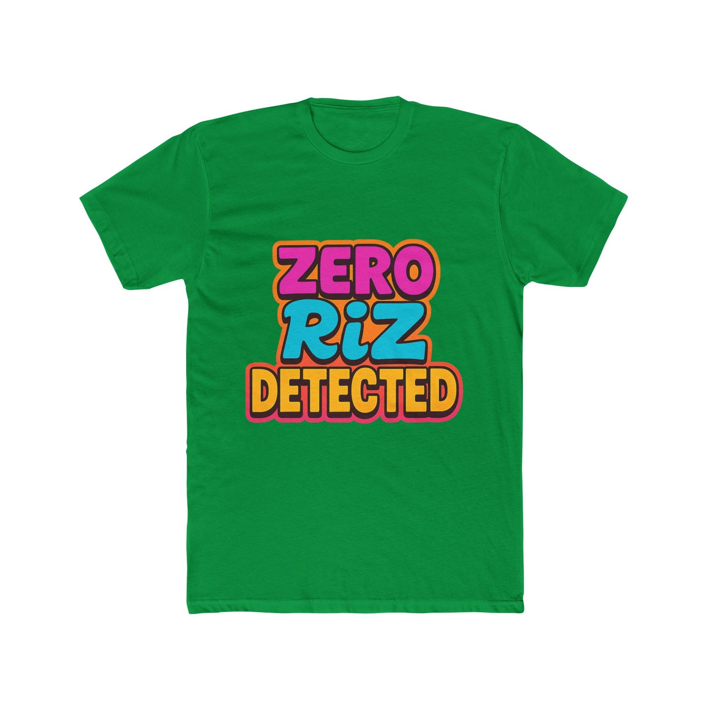 zero riz detected meme unisex t-shirt - multicolor graphic tee, funny internet slang t-shirt, trendy casual wear