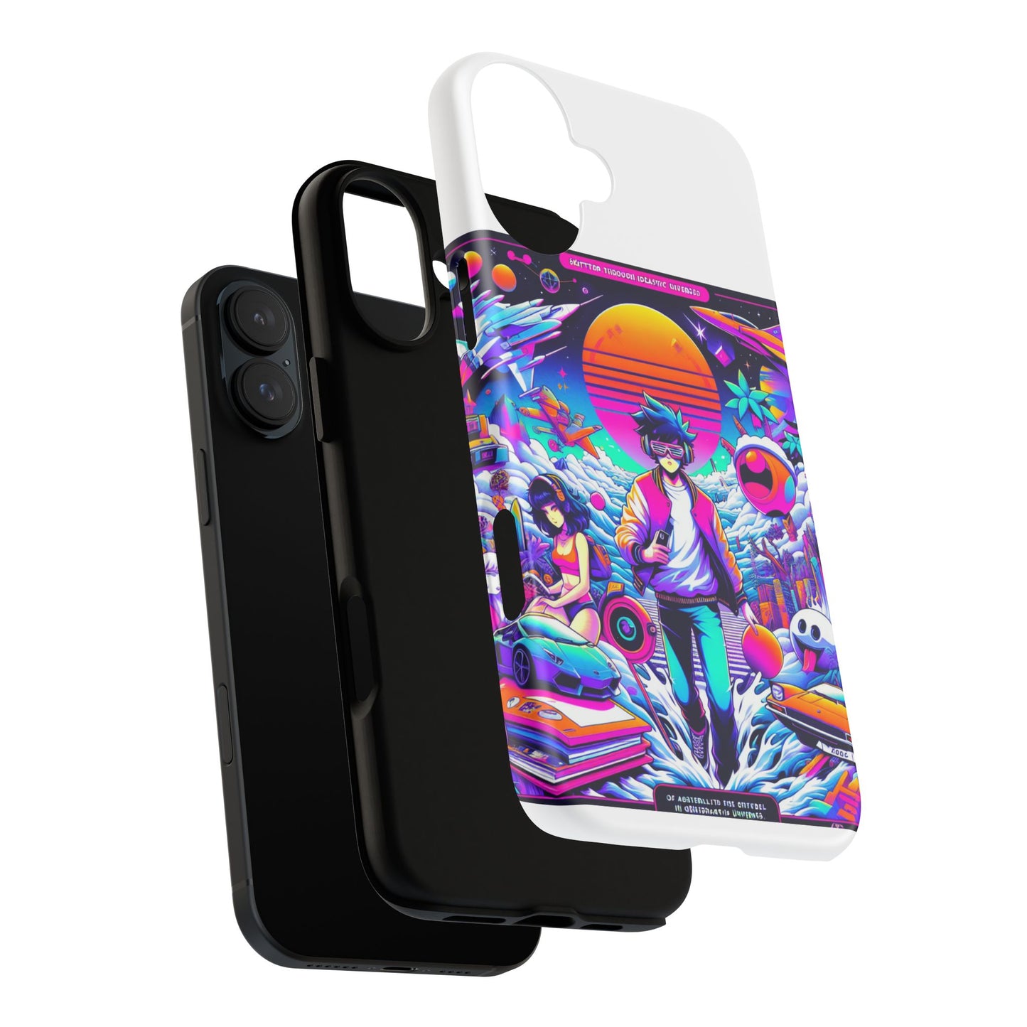 skibidiverse traveller protective phone case with 3d wrap design, durable uv protection, shock absorption for anime and comic culture fans