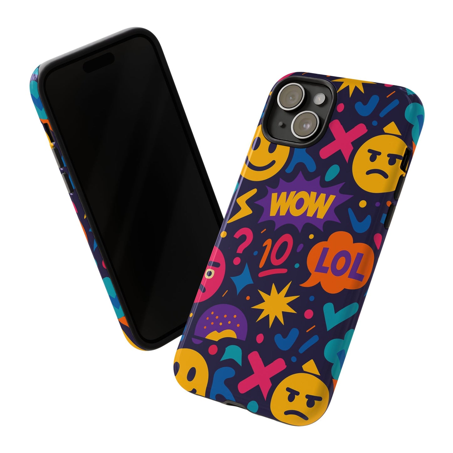 vibrant 3d emoji phone case with fun multicolour design for stylish protection compatible with iphone 13, 14, 15 & 16 – all models including pro, pro max & plus