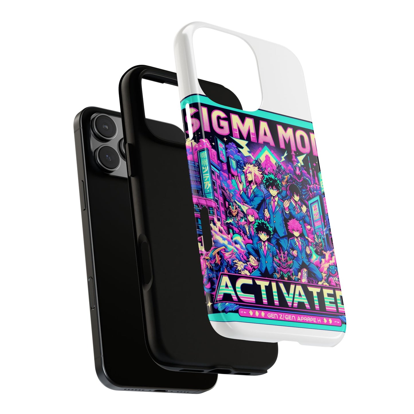 vibrant sigma mode activated protective phone case for anime lovers, 3d wrap design, durable tpu silicone, uv protected, stylish drop protection, gift for friends