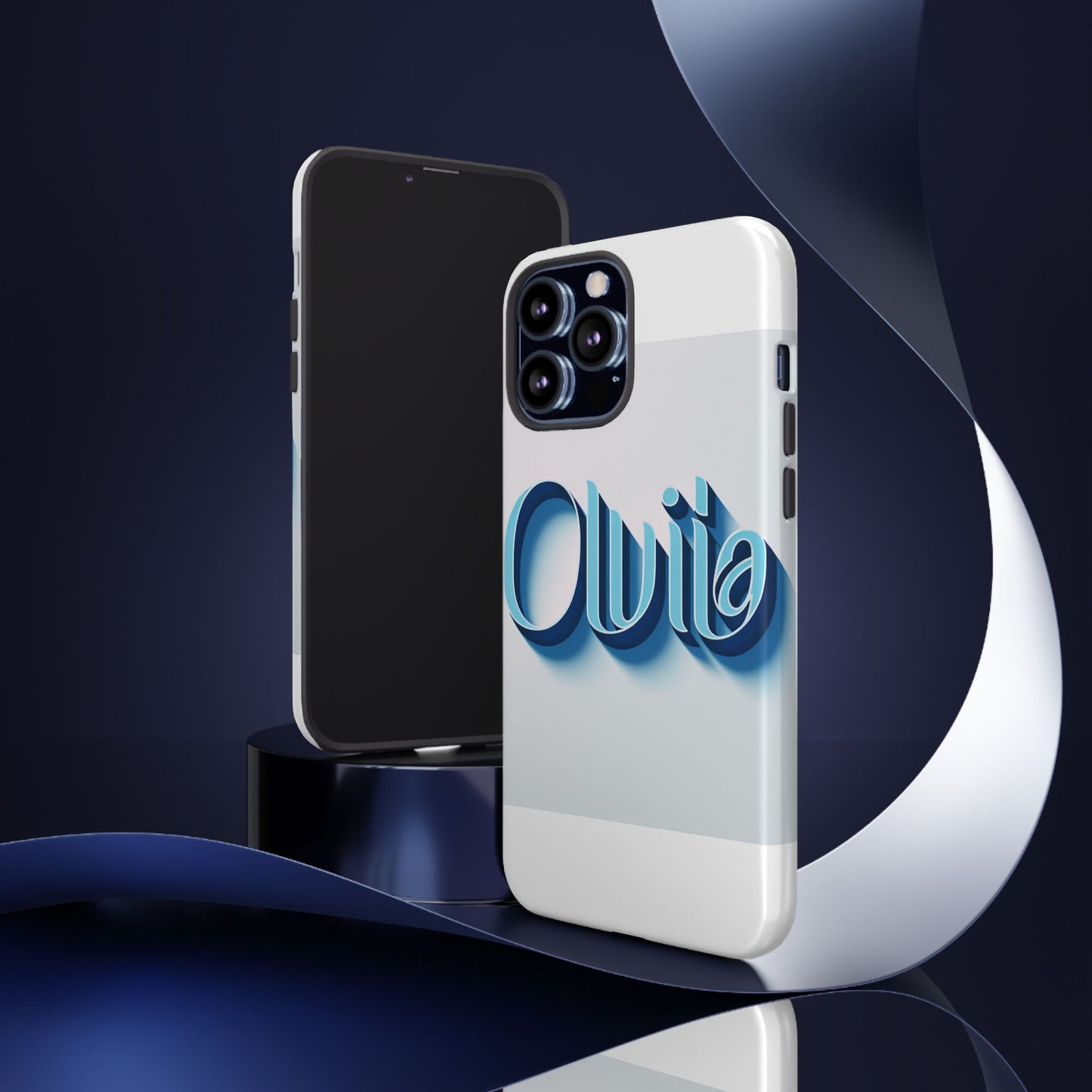 vibrant 3d typography phone case in blue for stylish protection – unique accessory for self-expression compatible with iphone 13, 14, 15 & 16 – all models including pro, pro max & plus
