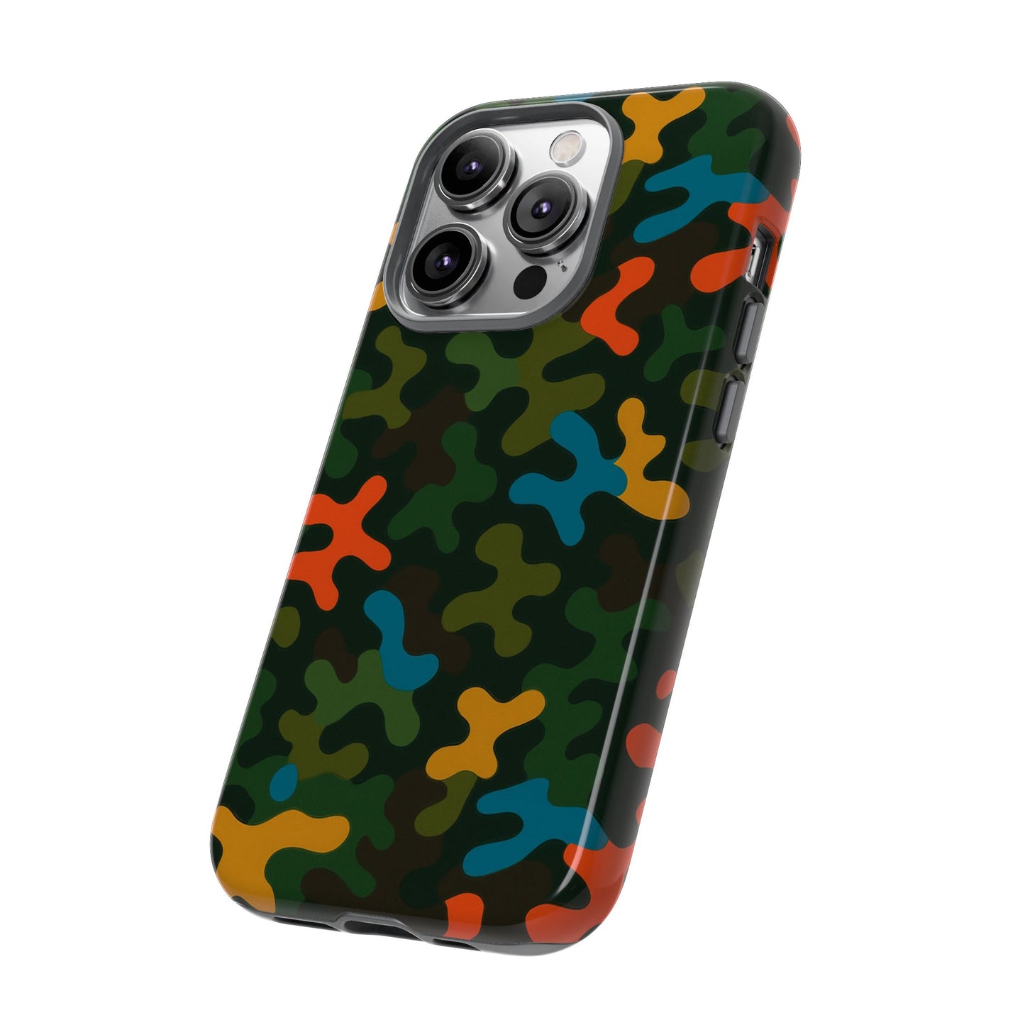 multicolour camouflage 3d wrap protective phone case stylish design for men and women stylish protection compatible with iphone 13, 14, 15 & 16 – all models including pro, pro max & plus