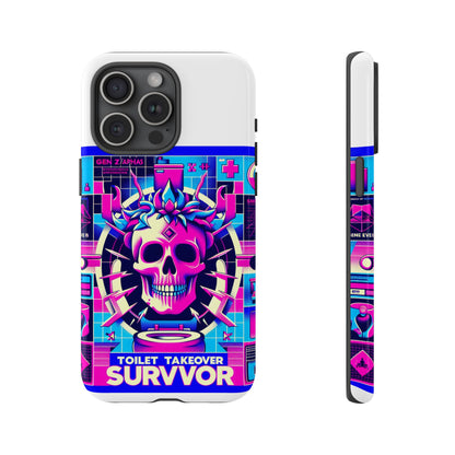 Toilet Takeover Survivor 3D Wrap Protective Phone Case for Anime and Comic Fans, Shock Absorbing TPU Silicone, UV Protected, Stylish Design, Gift for Birthdays and Holidays