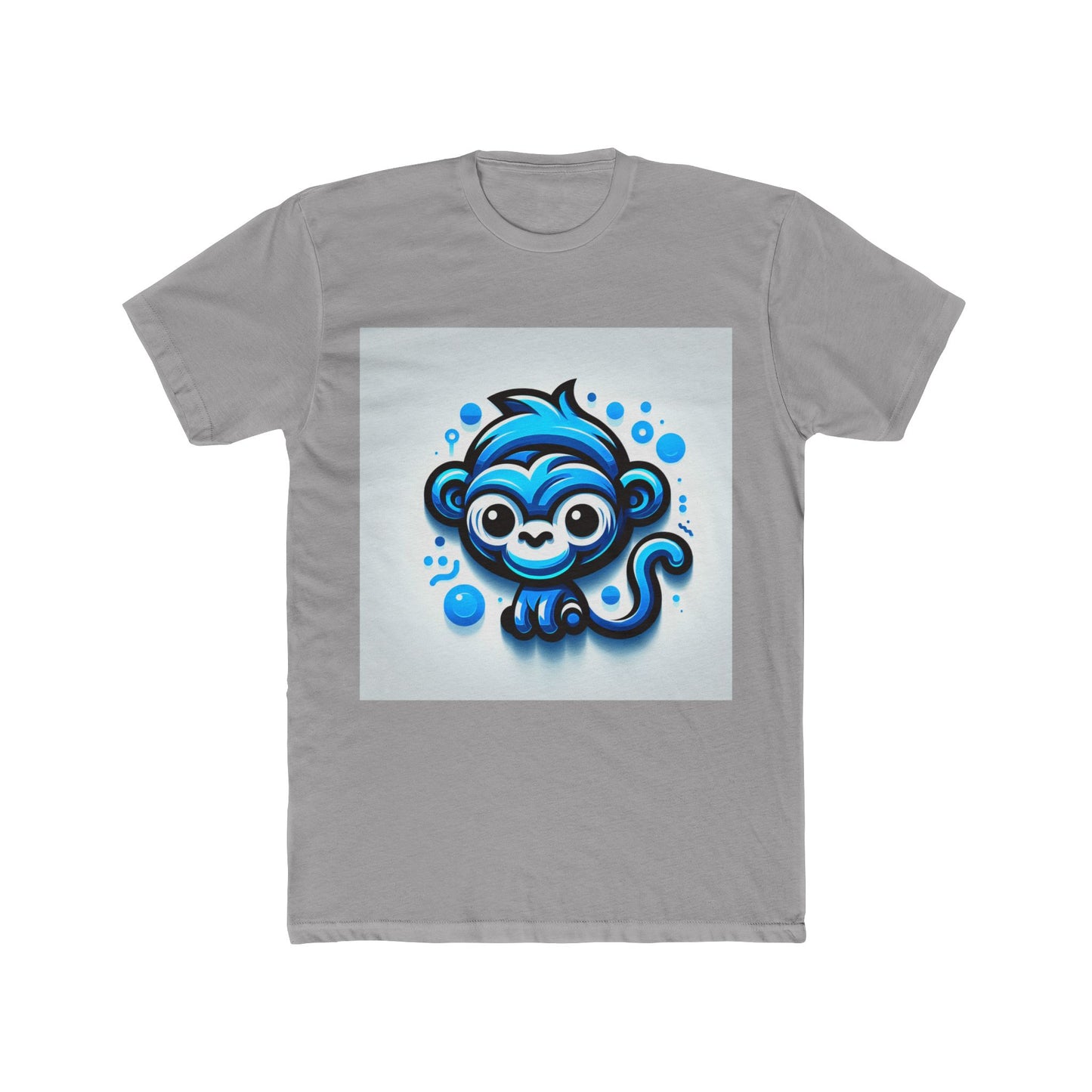 stylish unisex t-shirt - blue animal print, comfortable casual tee for men and women, trendy all-gender shirt
