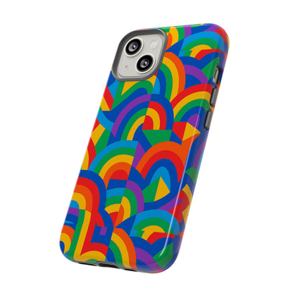 Multicolour Rainbow Protective Phone Case with 3D Design for Stylish Protection Compatible with iPhone 13, 14, 15 & 16 – All Models Including Pro, Pro Max & Plus