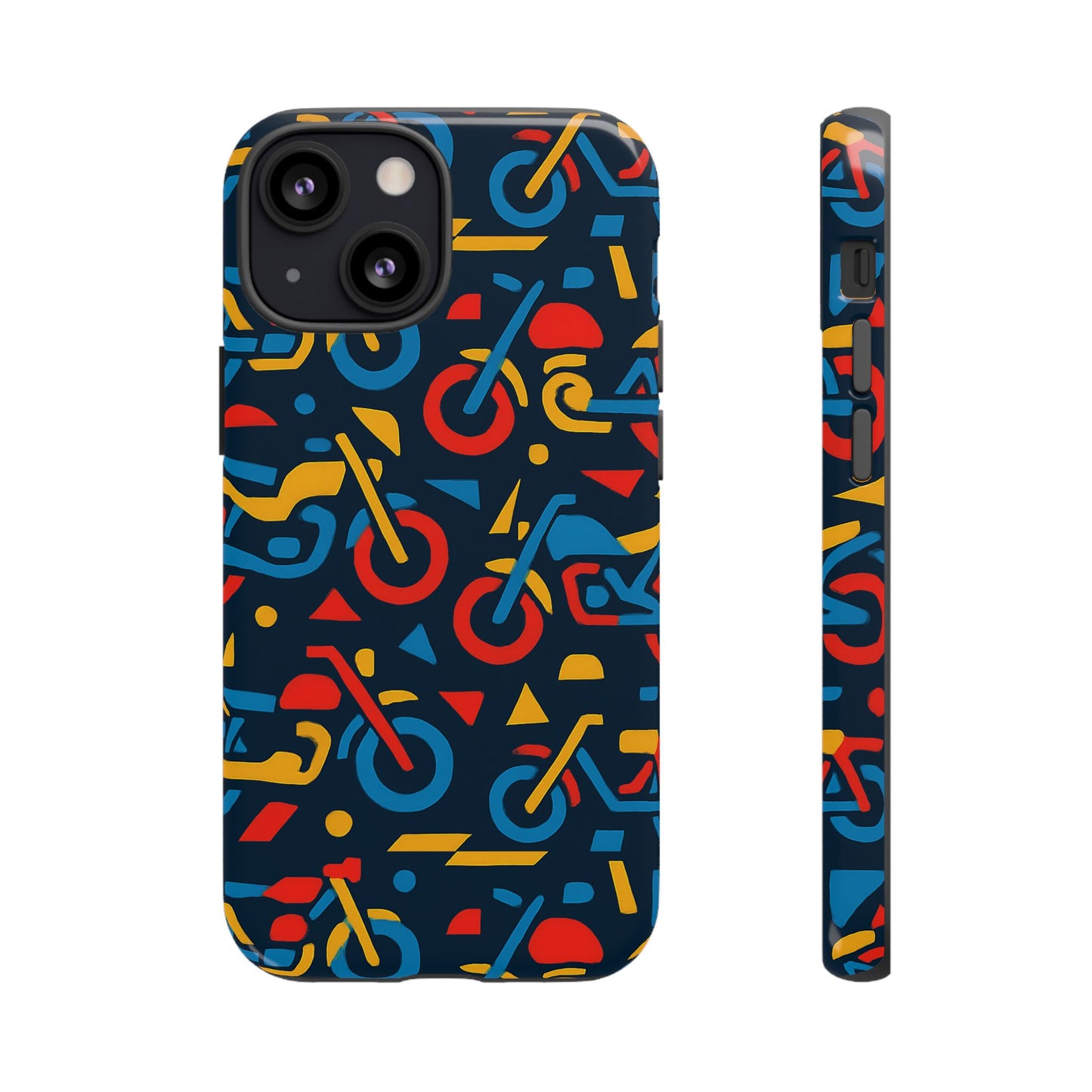 multicolour motorcycle phone case – vibrant art design for stylish protection – compatible with iphone 13, 14, 15 & 16 – all models including pro, pro max & plus