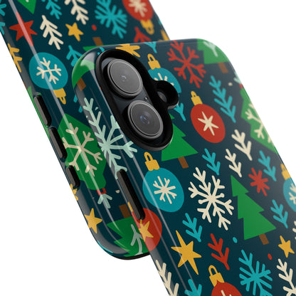 Multicolour 3D Wrap Protective Phone Case with Retro Christmas Design for Stylish Protection – Compatible with iPhone 13, 14, 15 & 16 – All Models Including Pro, Pro Max & Plus