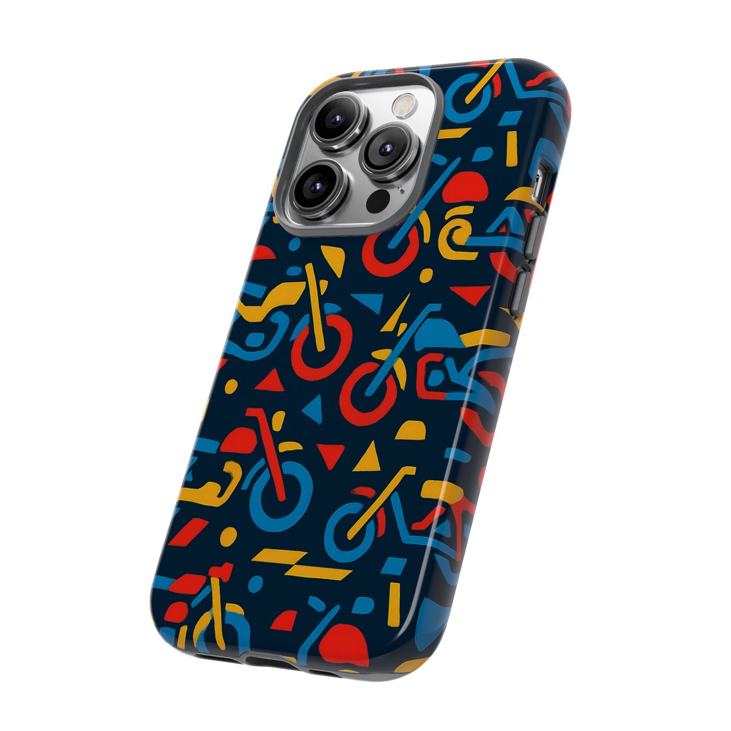 multicolour motorcycle phone case – vibrant art design for stylish protection – compatible with iphone 13, 14, 15 & 16 – all models including pro, pro max & plus