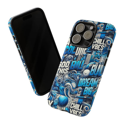 Blue Pattern Image 28 Design Phone Case for Men Women Shockproof Protective Cover with 3D Wrap and UV Protection