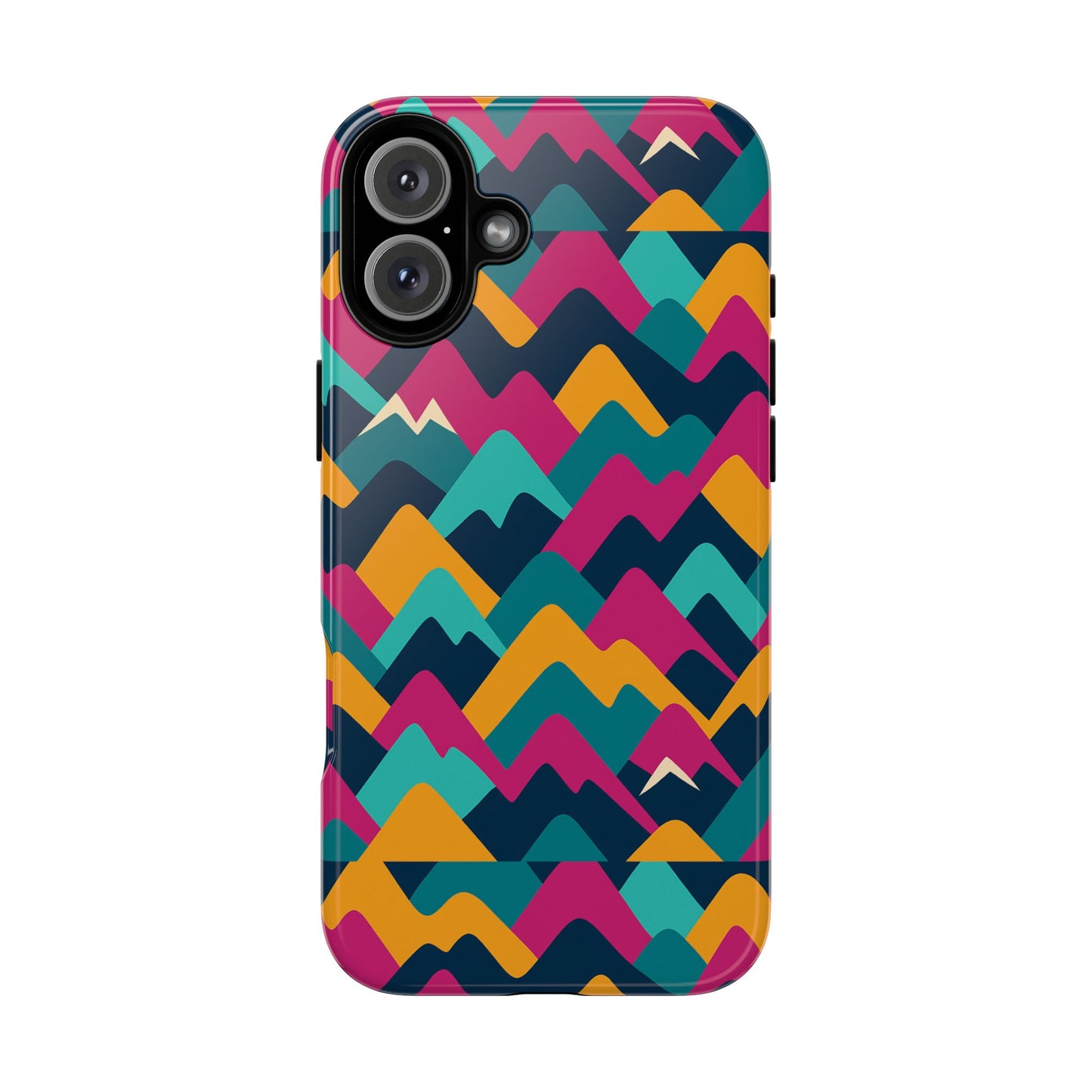 vibrant 3d geometric protective phone case for unisex, stylish smartphone accessory with playful design, compatible with iphone 13, 14, 15 & 16 – all models including pro, pro max & plus