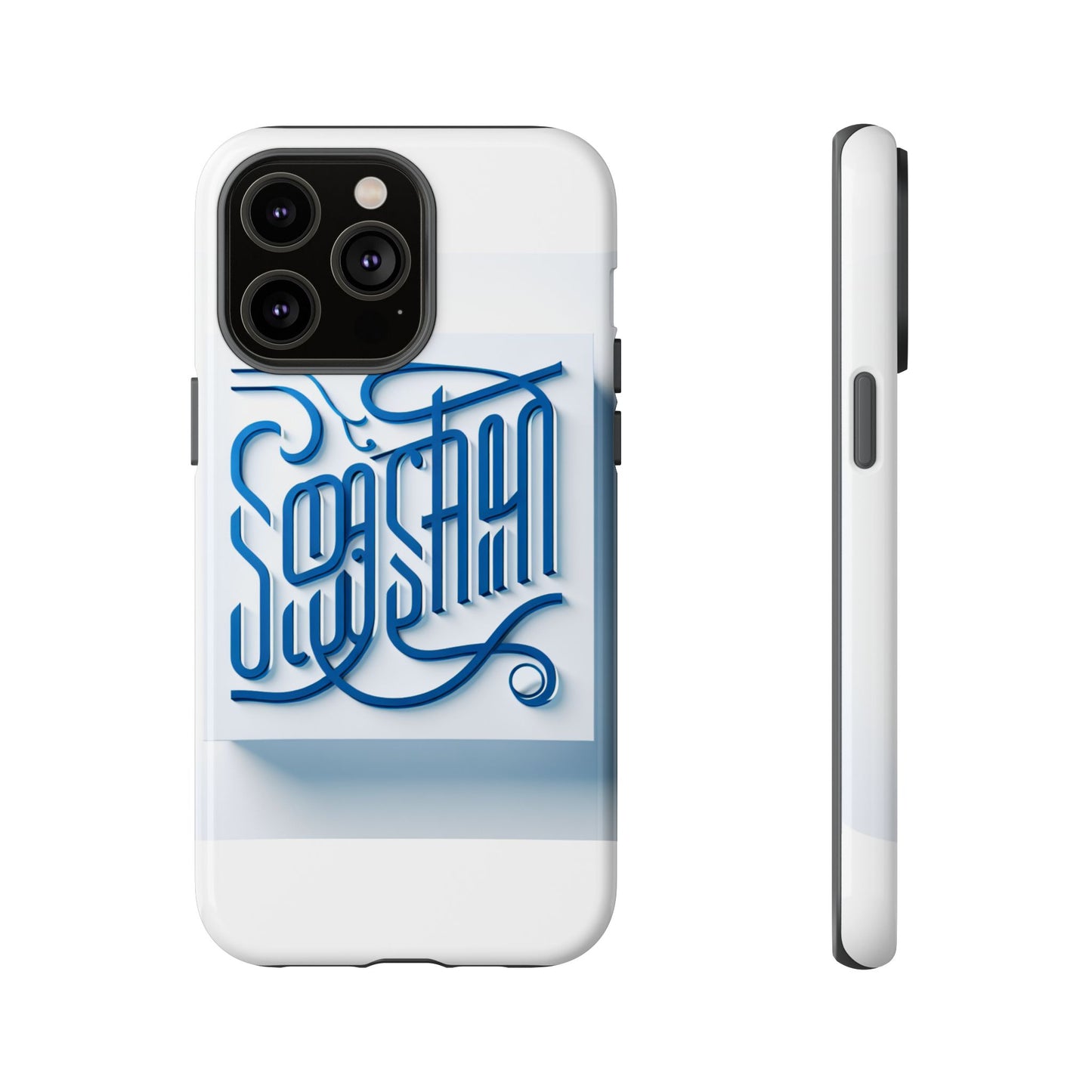 vibrant blue 3d alphabet phone case for stylish protection and unique expression compatible with iphone 13, 14, 15 & 16 – all models including pro, pro max & plus