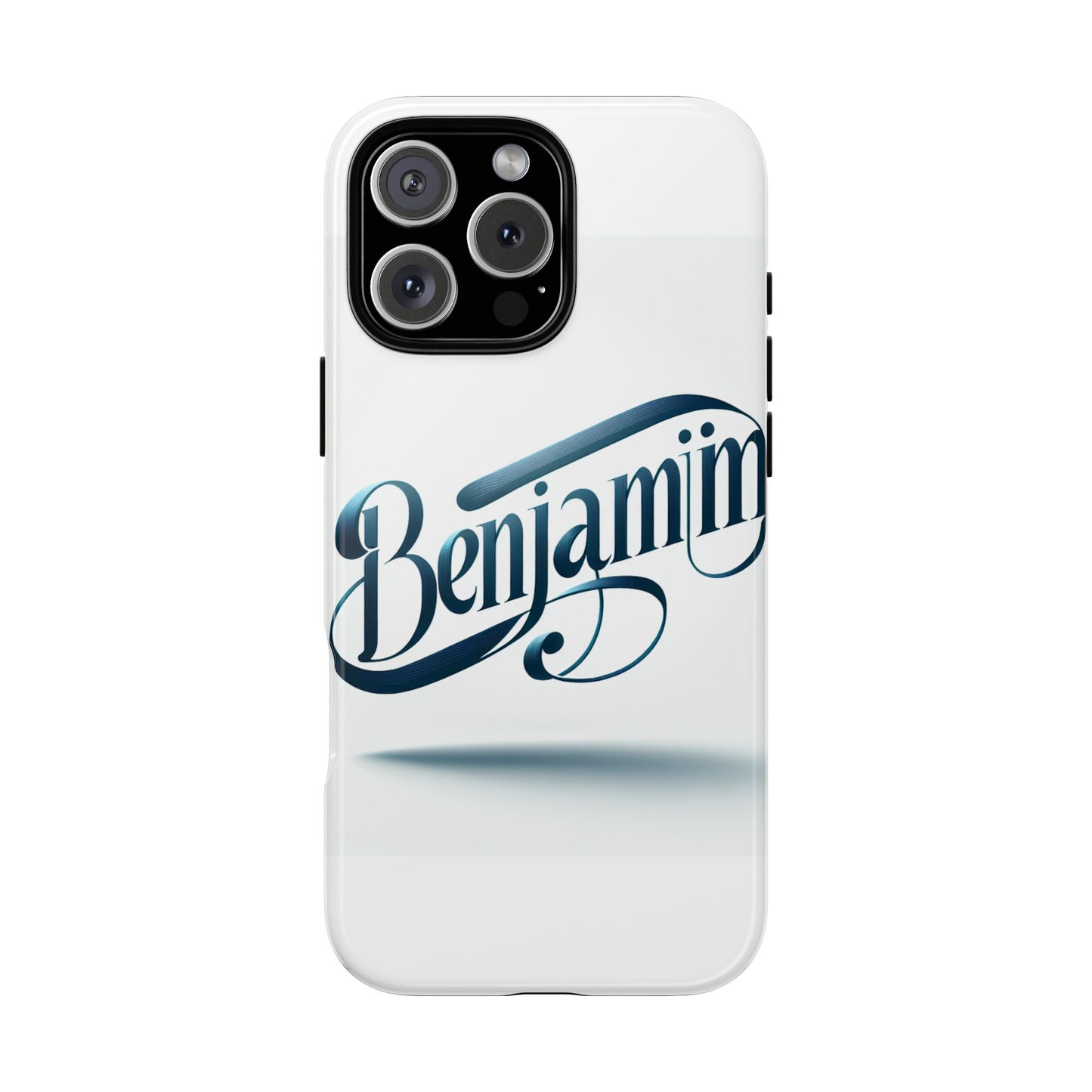 vibrant 3d typography protective phone case in blue – stylish protection for smartphones compatible with iphone 13, 14, 15 & 16 – all models including pro, pro max & plus